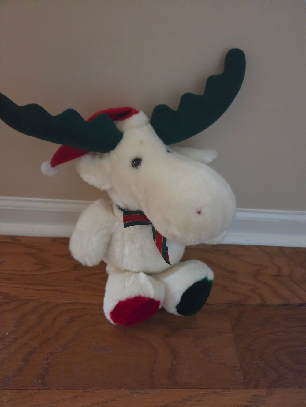 Vintage 1996 Dillards Holiday Moose Stuffed Animal. New With Tags